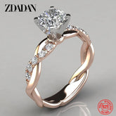 Silver White Cubic Zircon Ring For Women Wedding Jewelry Party Gift